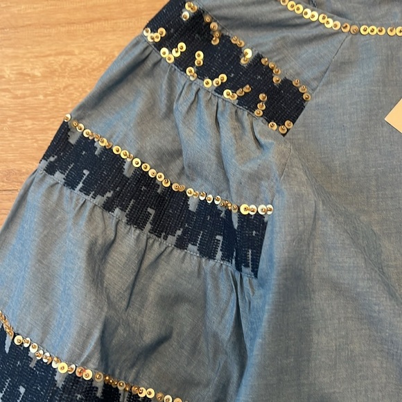 NWT RAGA Embellished Raglan-Sleeve Denim Top Size - XSMALL - Picture 9 of 9